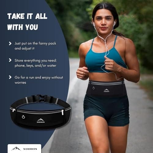 Adjustable and Waterproof Running Belt Suitable for All Phones | Running Belts for Women and Men | Phone Holder for Running | Sporty Waist Bag — view 2