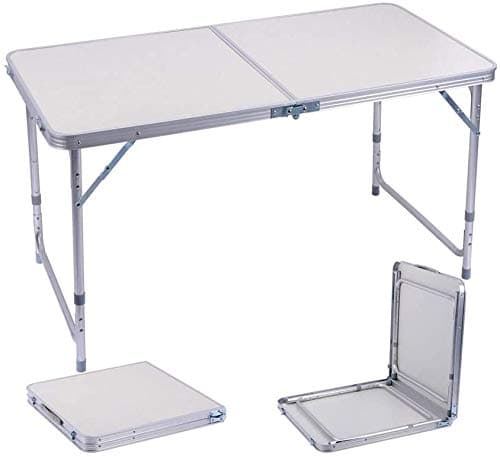 Portable Camping Table,4FT Lightweight Folding Table with MDF Table Top,Fold up Table for Outdoor Garden Picnic Cooking Beach Hiking Fishing,Easy to Carry&Clean — view 3