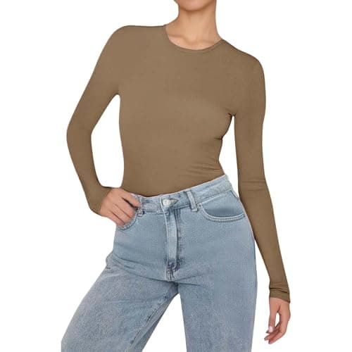 Womens Thermal Top 3 Pack Long Sleeve Tops for Women Soft Breathable Slim Fit Base Layer Shirt Ideal for Thermal Layering Casual Wear Women Long Sleeve Fitted Top — view 3
