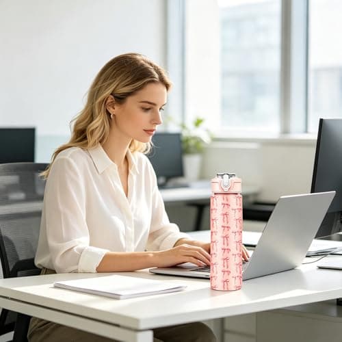 Zetrifoep 750ml Bow Water Bottle, Pink Girls Water Bottle, Reusable Leakproof Bottles, Drinks Bottles for Adults, Girls & Women, Portable Bow Waterbottle for Gym, School, Office & Travel — view 4