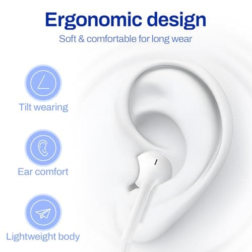 ASENTER 2 Pack Earphones Wired In-Ear Headphones Wired Earbuds Noise Isolating Headset with Built-In Microphone & Volume Control Compatible with 3.5mm Jack Devices — view 3