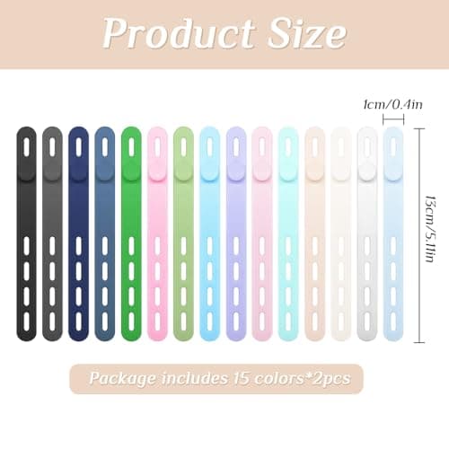 30pcs Reusable Silicone Cable Ties, Adjustable Wire Organizers for Earphone & Phone Charger, Multicolor Rubber Cord Straps for Computer, Audio Cables & Home Office Organization (30) — view 2