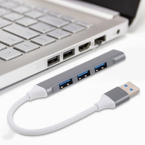 HEMOTON USB Hub Multi Port Adapter USB Expander Hub for Laptop Aluminium Alloy Plug and Play Supports Simultaneous Connection for Travel Girl — view 5