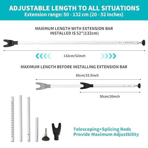WENLISELL Adjustable Door Security Bar, 50-132cm — view 2