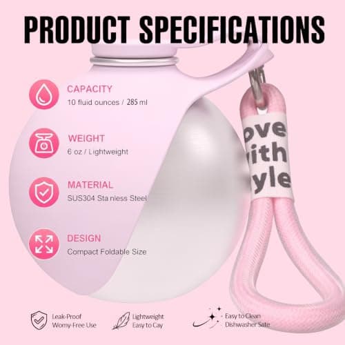 2-in-1 Portable Dog Water Bottle, 285ml Stainless Steel Pet Travel Bottle — view 3