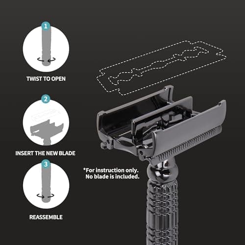 BAILI Butterfly Double Edge Safety Razor Reusable Manual Rust-proof Stainless DE Wet Shaving for Men Women with Mirrored Travel Case BD175C — view 5