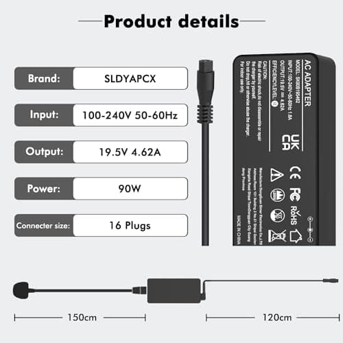 90W Universal Laptop Charger with 16 Tips AC Power Adapter Compatible with HP Dell Len-ovo Acer Asus IBM Samsung Toshiba Sony Gateway Notebook Ultrabook Laptop — view 2
