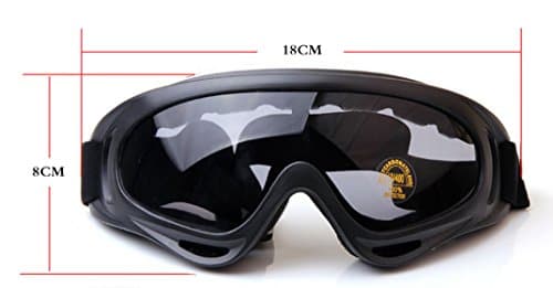 OYMI UV Protection Windproof Dustproof Outdoor Sports Ski Glasses Army Tactical Military Airsoft Goggles Snowmobile Bicycle Motorcycle Football Safety Glasses Protective Goggles (Black, Gray) — view 3