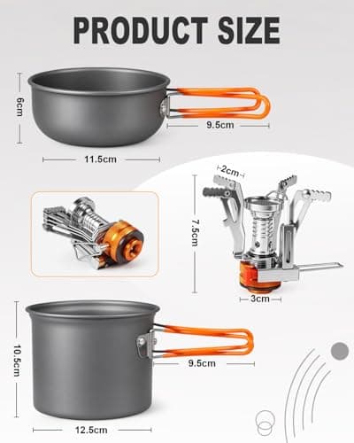 AUTOPkio Camping Cooking Set with Stove, Cookware Kit for 1-2 People — view 4