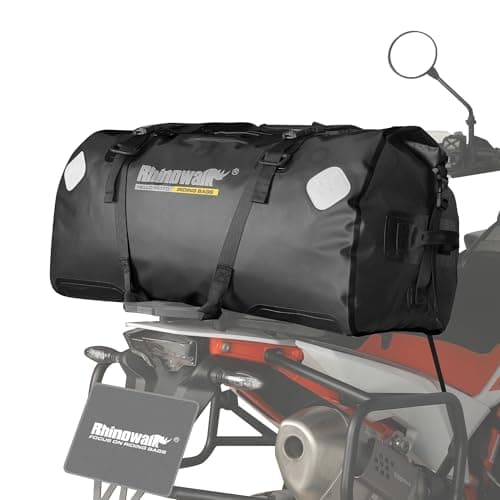 Rhinowalk Motorcycle Saddle Bag Motorbike Seat Bag 65L Travel Tail Bag Waterproof Pannier Motor Bike Accessories Powersports Luggage (Black)