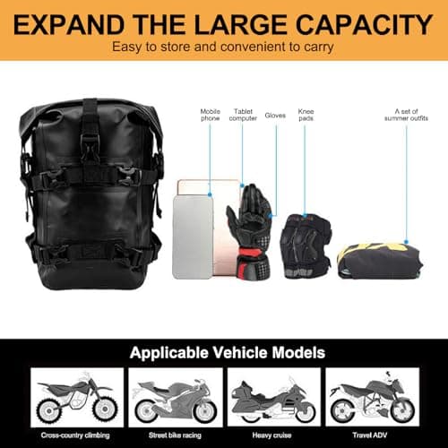 Motorcycle Crash Bar Bags 5-8L Non-Slip Waterproof PVC Motorcycle Side Bag with Strap Shock Absorption Motorbike Accessories for Storage, Crash Bar Bags — view 3