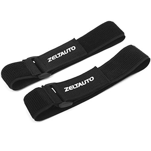 Zeltauto Elastic Cinch Straps with Quick-Adjust Buckles, Multipurpose Hook and Loop Bundling Straps for Outdoor Gear, Camping, Travel Essentials, Bikes, Yoga Mats (1.5"x20", 2-Pack)