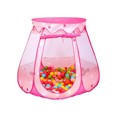 Tech Traders ® Princess Pop Up Playhouse, Play Tent, Play Tent Castle Foldable Popup Balls House for Baby Toddler Girls (Pink,47 * 35 Inch) — view 6