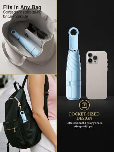 Moorrlii UV Umbrella for Sun Protection SPF 50+, Compact Windproof Umbrella — view 6