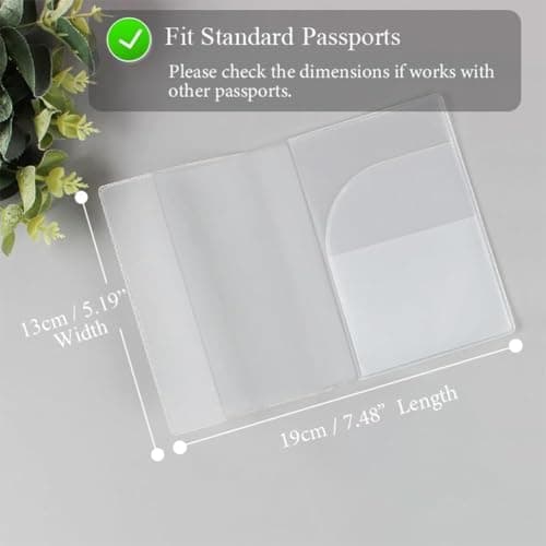Pack of 2 | UK Passport Covers Transparent, Protective Passport Holders, Frosted PVC Passport Case, UK Passport Cover Water & Dust Proof, Anti Scratches — view 3