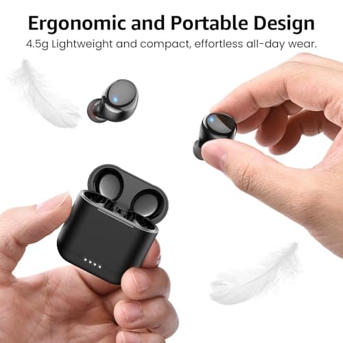 TOZO T6 Wireless Earbuds, Bluetooth 5.3 Ear Buds, Stereo Sound in Ear Headphones, 50H Playtime for Travel, Work and Calls, Wireless Charging, AI Clear Call, APP Customizable EQs, IPX8 Earphones — view 6