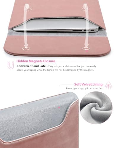 HYZUO 15 Inch Laptop Sleeve Case Bag for MacBook Air 15 M5, Pink — view 2
