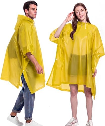 NAYEZH Rain Poncho for Adults, 2‑Pack Reusable Waterproof Cape with Hood