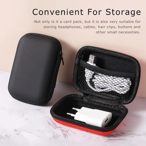 Yelvornic 2 Pcs Playing Cards Case, Waterproof Scratch Resistant Holder, Practical Playing Card Game Box Holder Storage Box for Outdoor Camping (Red, Black) — view 3