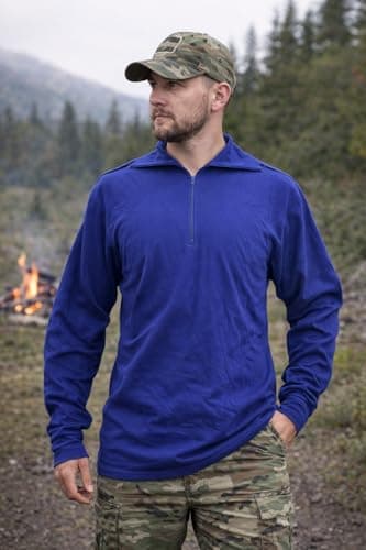 British Royal Navy Thermal Norgie Long Sleeve Top | Norwegian Army Style Military Base Layer Shirt for Cold Weather, Outdoor, Hiking and Winter Wear | Size Large — view 3