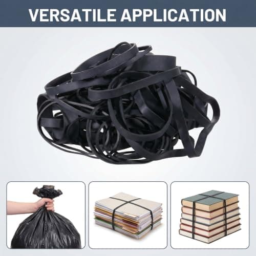 80 Pcs Thick Rubber Bands, Multiple SizesLarge Black Rubber Bands — view 3