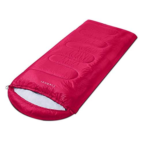Coolzon Outdoor Sleeping Bag for Camping, for 3-4 Seasons, Adult Blanket, Small Packed Size, Ultralight Carry Bag, Soft, Thick and Warm, for Outdoor Camping, Travel, Hiking, Red — view 3