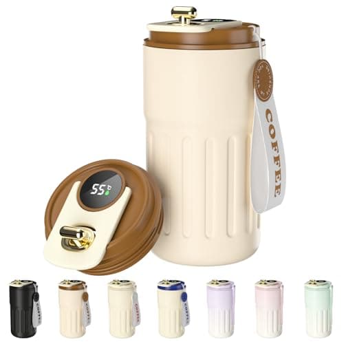 Homealexa Coffee Cup Travel Mugs, Vacuum Insulating Cup 316 Stainless Steel, LED Touch Screen Temperature Gauge, Smart Mug Sealing Bottle 410ml