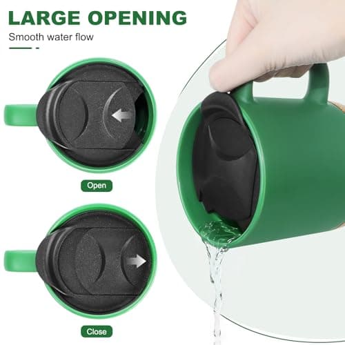 Ceramic Coffee Mug with Lid, 400ML Travel Mugs with Handle, Tea Cup(Cyan) — view 3