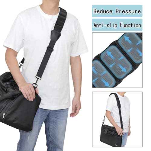 Vigorport Shoulder Strap, 59” Fixed Cushion Pad Luggage Shoulder Strap, Universal Bag Strap Replacement for Briefcase, Laptop, Duffel with Swivel Hooks (Black, 59 Inch) — view 6