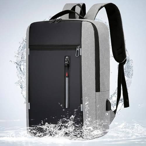 Unisex Women Men USB Charging Backpack Business Laptop Rucksack for Work Travel Commute Waterproof Slim Bag with External Charger Port Ergonomic Practical Carry Option for Adult Office Daily Use — view 3