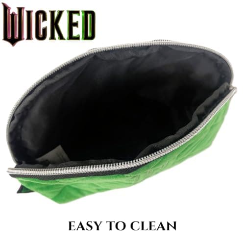 Wicked Quilted Velvet Make Up Bag Girls Womens Cosmetic Toiletries Pencil Case — view 6