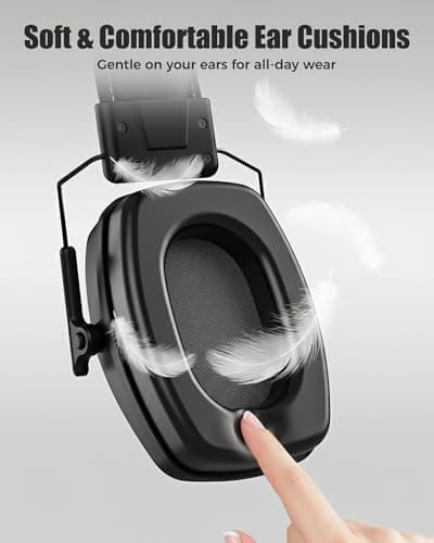 ProCase Slim Ear Defenders SNR 29dB for Adults & Teen Kids, Adjustable Noise Cancelling Headphones, Hearing Protection Earmuffs for Work/Shooting/Construction, Autism Sensory Needs -Black — view 5