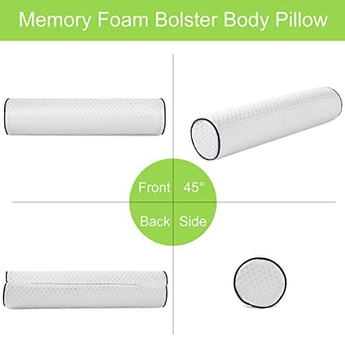 Findigit Cervical Neck Roll Memory Foam Pillow Cylinder Round Bolster Pillow for Sleeping, Round Neck Support Pillow for Head, Back, Legs, and Yoga 17.7"*4" — view 5