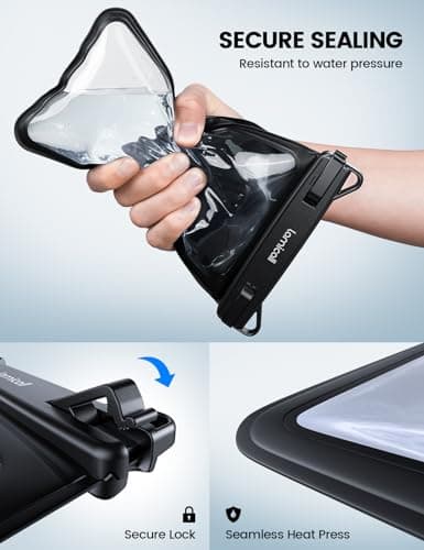 Lamicall IPX8 Waterproof Phone Pouch Case - [Double Space Design] 7.5" Underwater Phone Case for Swimming Dry Bag with Lanyard for iPhone 17 16 15 14 13 12 Pro Max Plus Air Mini, S24, Fit up to 7.5” — view 5