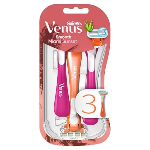Gillette Venus Miami Sunset Smooth Sensitive Disposable Women's Razor With Aloe x3