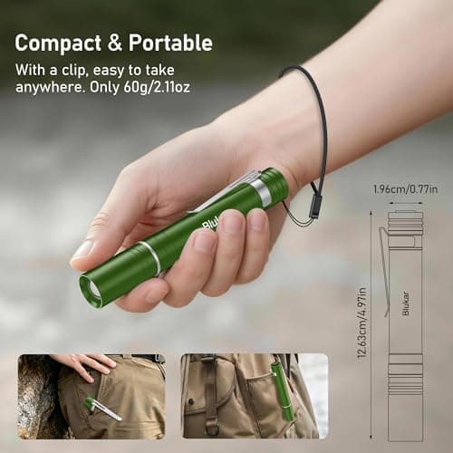 Blukar Mini Pen Torch Rechargeable-Super Bright Penlight with Pocket Clip — view 5