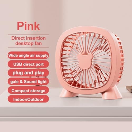 Vexandrie USB Electric Fan for Kids Girls, Lightweight Design, White — view 5