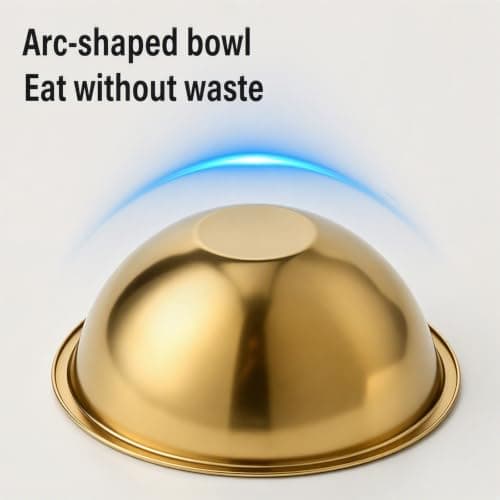 Easy Rinse Pet Bowl for Cats and Small Dogs, Gold — view 6