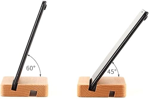 DUXIAOSHA Cell Phone Stand, Universal Tablet Stand Pocket Desktop Holder Cradle for Mobile eReader eBook Video-Calls Office Home Kitchen or Travel Wooden Phone Stand- 1 pack — view 3