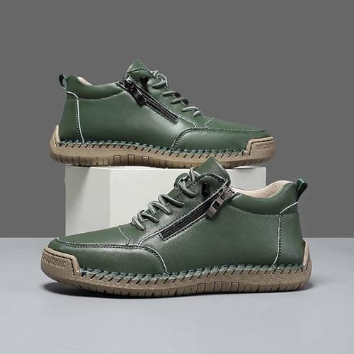 Orthopedic Trainers for Women Trainers with Side Zip Outdoor Casual Driving and Walking Shoes Comfy Shoes for Women and Mens Loafers Outdoor Non Slip Hiking Sneakers (Green, 8) — view 3