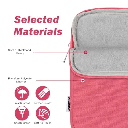 Dadanism 8-9 Inch Tablet Sleeve Padded Carrying Case, Watermelon Pink — view 3