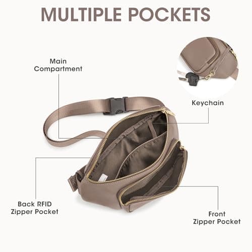 Kattee Leather Bum Bags Women,Small Antitheft Fanny Pack with RFID Blocking — view 5