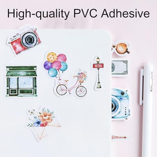 EUZUXU Multicolor Travel & Culture Stickers, Waterproof & Scratch Resistant, Suitable for Scrapbook, Laptop, Calendars, Suitcase — view 3