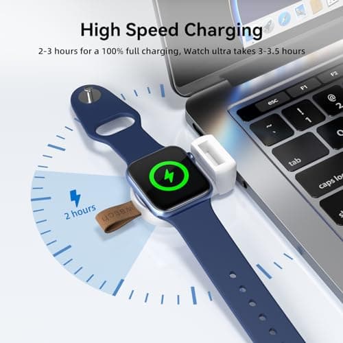 NEWDERY Wireless Charger for Apple Watch, Magnetic iWatch Charger, Portable iPhone iWatch Charger with Light Weight Fast Charging for Apple Watch Series 11/10/9/8/7/6/5/4/3/2/SE/Ultra 2 — view 5