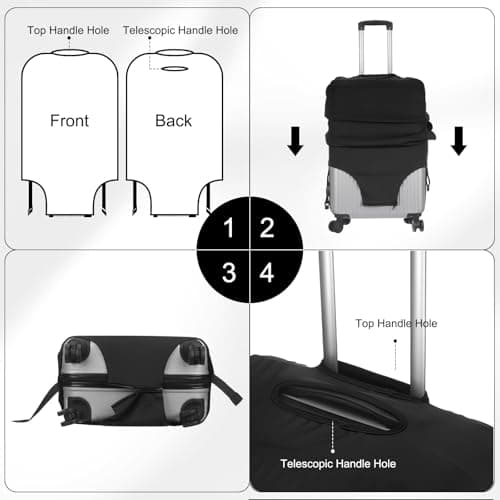 sourcing map Travel Luggage Cover, Washable Suitcase Covers for Luggage Anti-scratch Suitcase Protector Elastic Baggage Protective, Fits 29-32 Inch Suit Case, Purple Blue — view 5