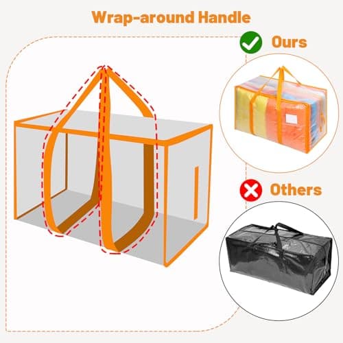 Dntorx 8 Pack 105L Moving Bags Clothes Storage Bags Drom Packing Box, Orange — view 5