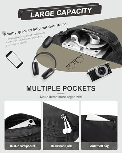 SZSYCN Crossbody Sling Bag for Women Fanny Pack with D Ring Waterproof Waist Bag for Phone and Keys Lightweight Fanny Pack with Adjustable Strap Belt Bags for Women Running Bumbags for Dog Walking — view 5