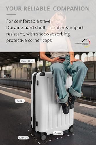 Hauptstadtkoffer Spree – Large Hardshell Suitcase, TSA Lock, 4 Double Wheels, Trolley Luggage, Rolling Suitcase, Travel Case with Expandable Capacity, 75 cm, 119 Liters, White — view 2