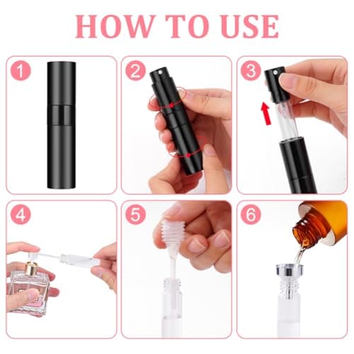 ACWOO Perfume Atomiser, 8ml Refillable Travel Size Perfume Bottle, Mini Aftershave Spray Bottle, Small Glass Fragrance Atomizer for Women, Portable Empty Cologne Refill Pump Dispenser for Men — view 4
