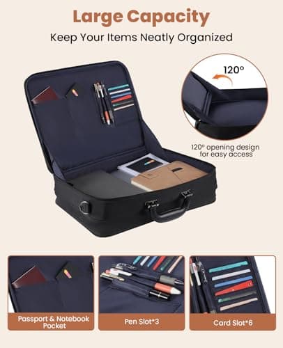 Jetviivid Briefcase for Men, 15.6~16 Inch Laptop Bag Work Bag, Lightweight Attache Case with Shoulder Strap, Computer Bag for Office Business Travel Meeting College — view 4